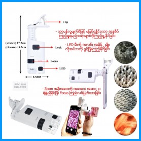 80X-120X Universal Clip Type LED Cellphone Microscope