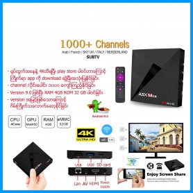 A5X Max 4K Android TV BoChannel 1000 +)